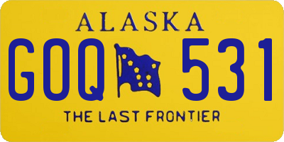 AK license plate GOQ531
