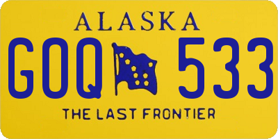 AK license plate GOQ533