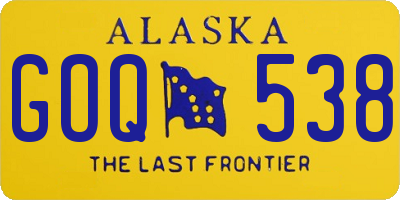 AK license plate GOQ538