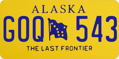 AK license plate GOQ543
