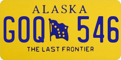 AK license plate GOQ546