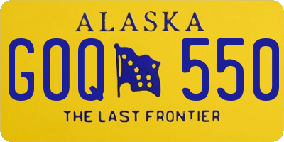 AK license plate GOQ550