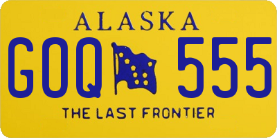 AK license plate GOQ555