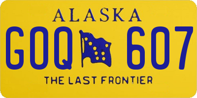AK license plate GOQ607