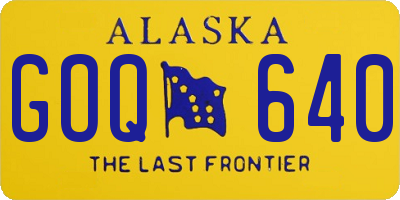 AK license plate GOQ640