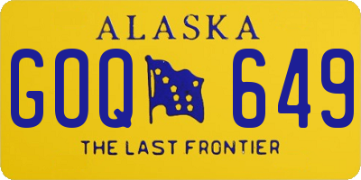 AK license plate GOQ649