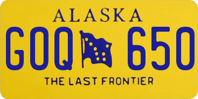 AK license plate GOQ650