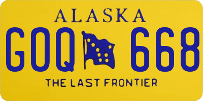 AK license plate GOQ668