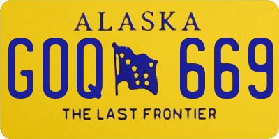 AK license plate GOQ669