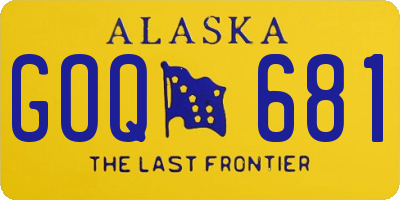 AK license plate GOQ681