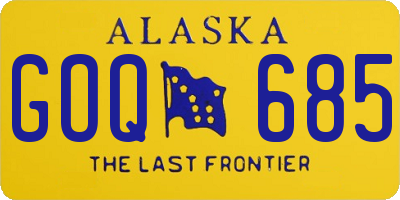 AK license plate GOQ685