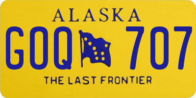 AK license plate GOQ707