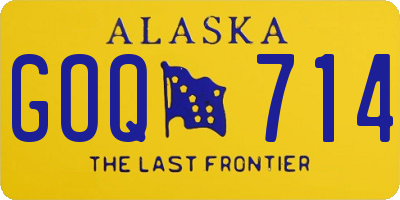 AK license plate GOQ714