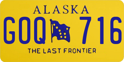 AK license plate GOQ716
