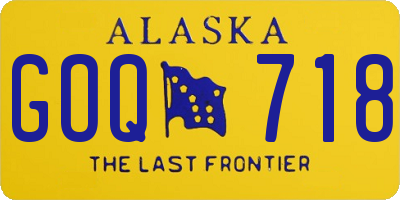 AK license plate GOQ718