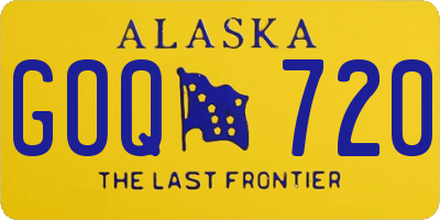 AK license plate GOQ720