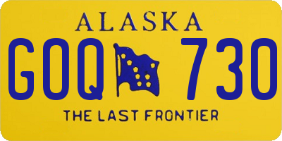 AK license plate GOQ730