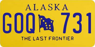 AK license plate GOQ731