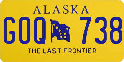 AK license plate GOQ738
