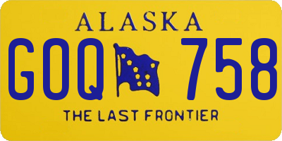 AK license plate GOQ758