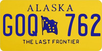 AK license plate GOQ762
