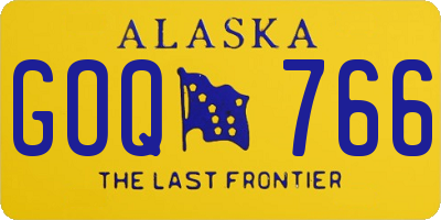 AK license plate GOQ766