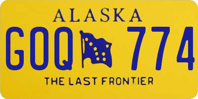 AK license plate GOQ774