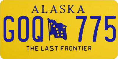 AK license plate GOQ775