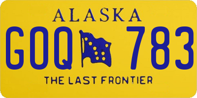 AK license plate GOQ783