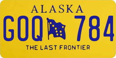 AK license plate GOQ784