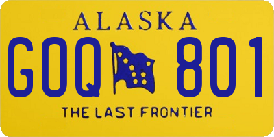 AK license plate GOQ801