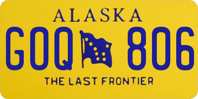 AK license plate GOQ806