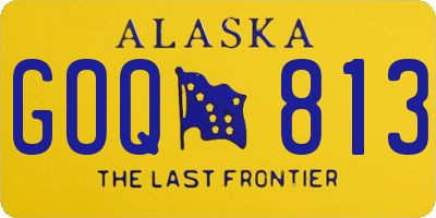 AK license plate GOQ813