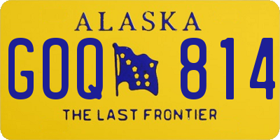 AK license plate GOQ814