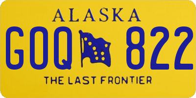 AK license plate GOQ822