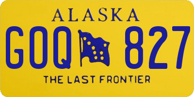 AK license plate GOQ827