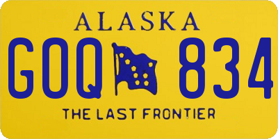 AK license plate GOQ834