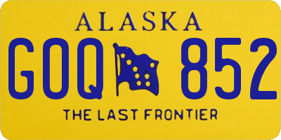 AK license plate GOQ852
