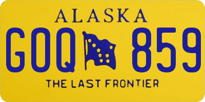 AK license plate GOQ859