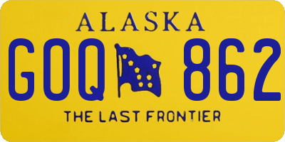 AK license plate GOQ862