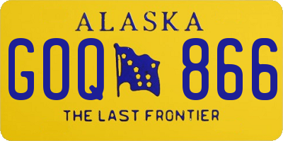 AK license plate GOQ866