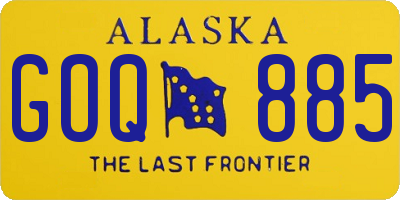 AK license plate GOQ885