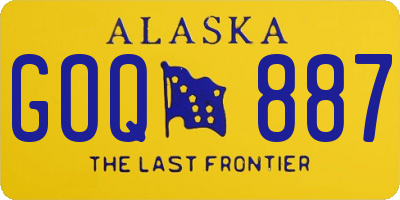 AK license plate GOQ887