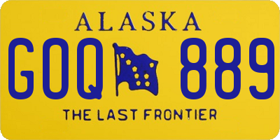 AK license plate GOQ889