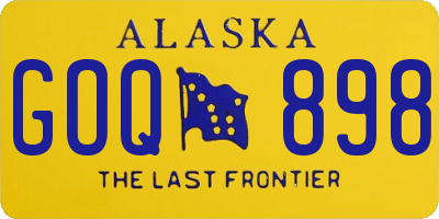 AK license plate GOQ898
