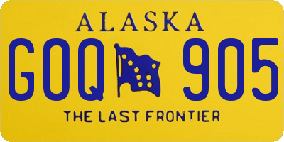 AK license plate GOQ905