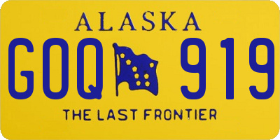 AK license plate GOQ919