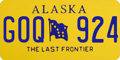 AK license plate GOQ924