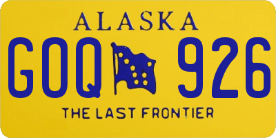 AK license plate GOQ926