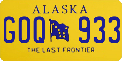 AK license plate GOQ933
